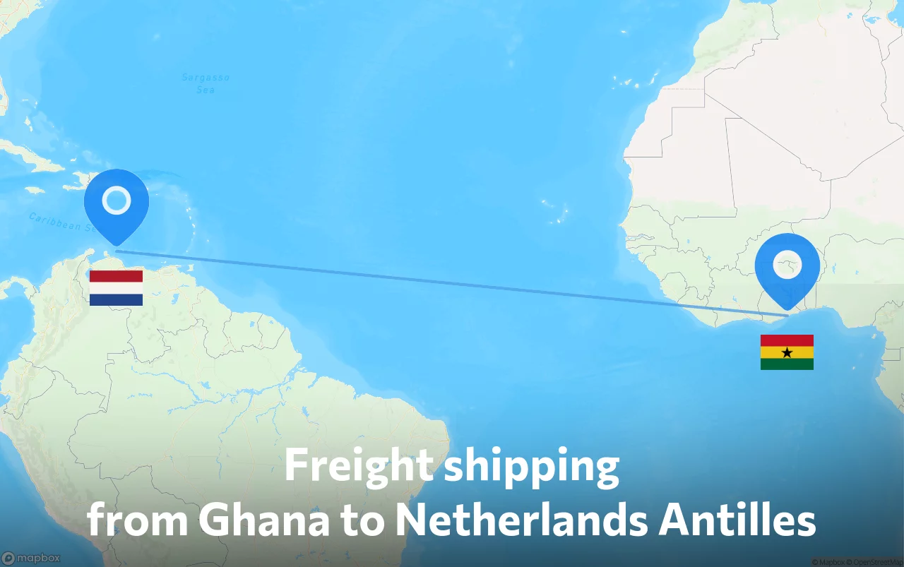 Shipping route from Ghana to Netherlands Antilles