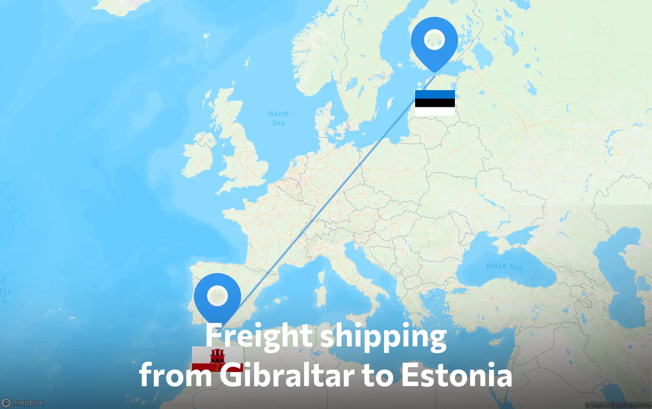 Shipping route from Gibraltar to Estonia