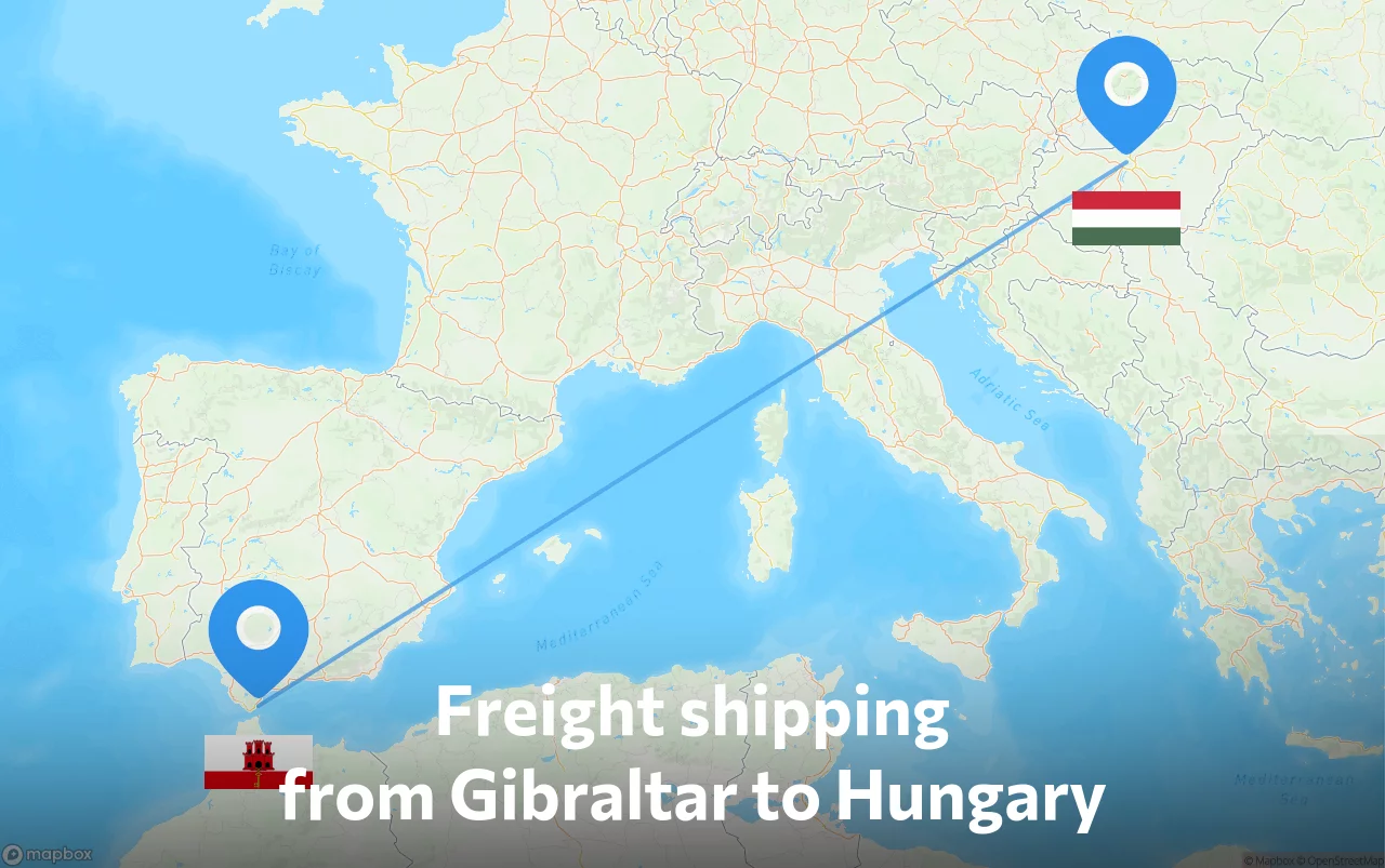 Shipping route from Gibraltar to Hungary