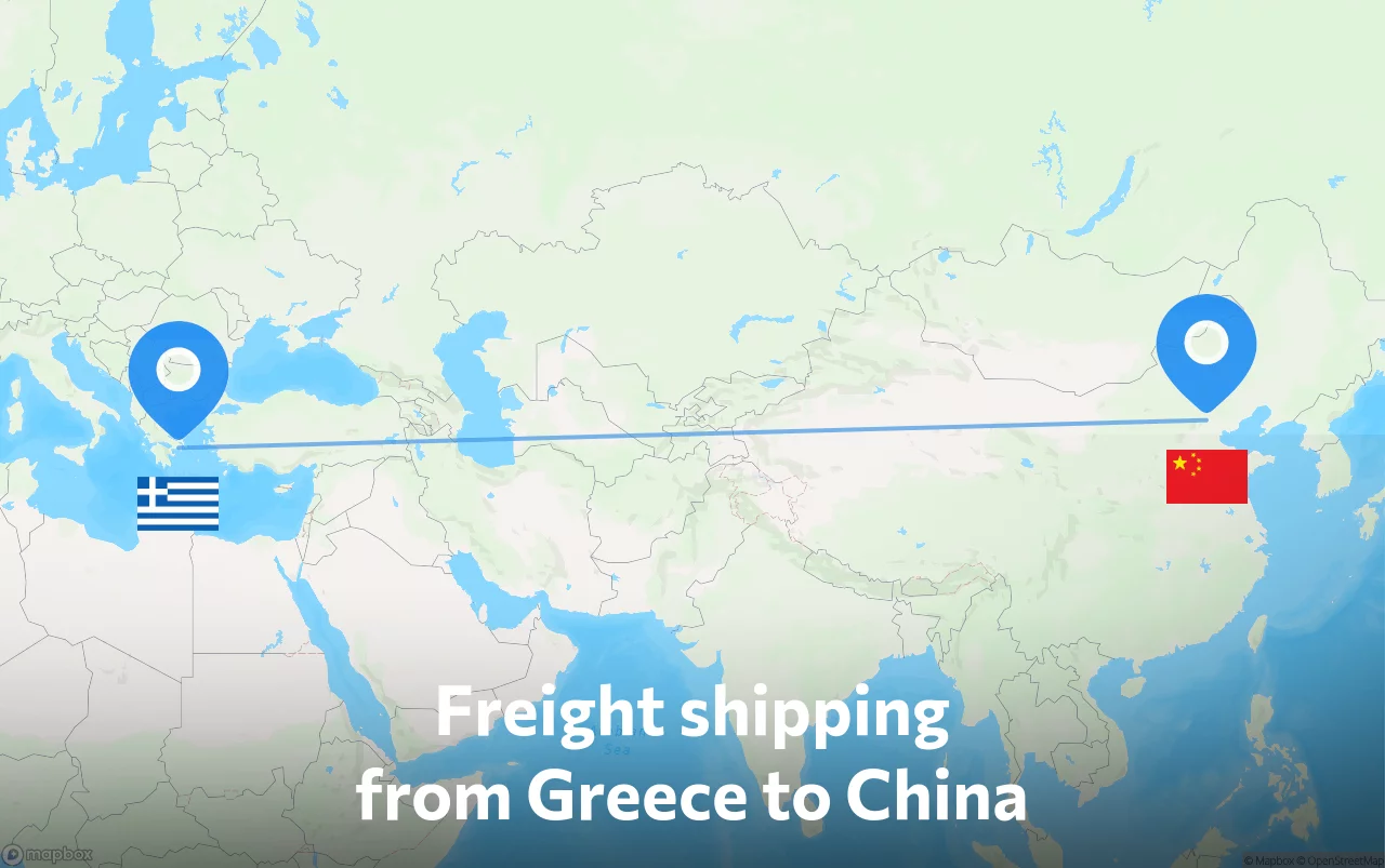 Shipping route from Greece to China