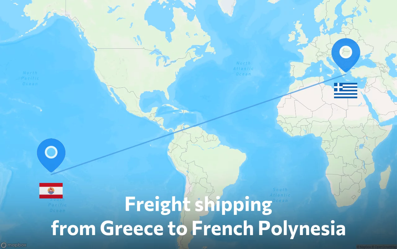 Shipping route from Greece to French Polynesia