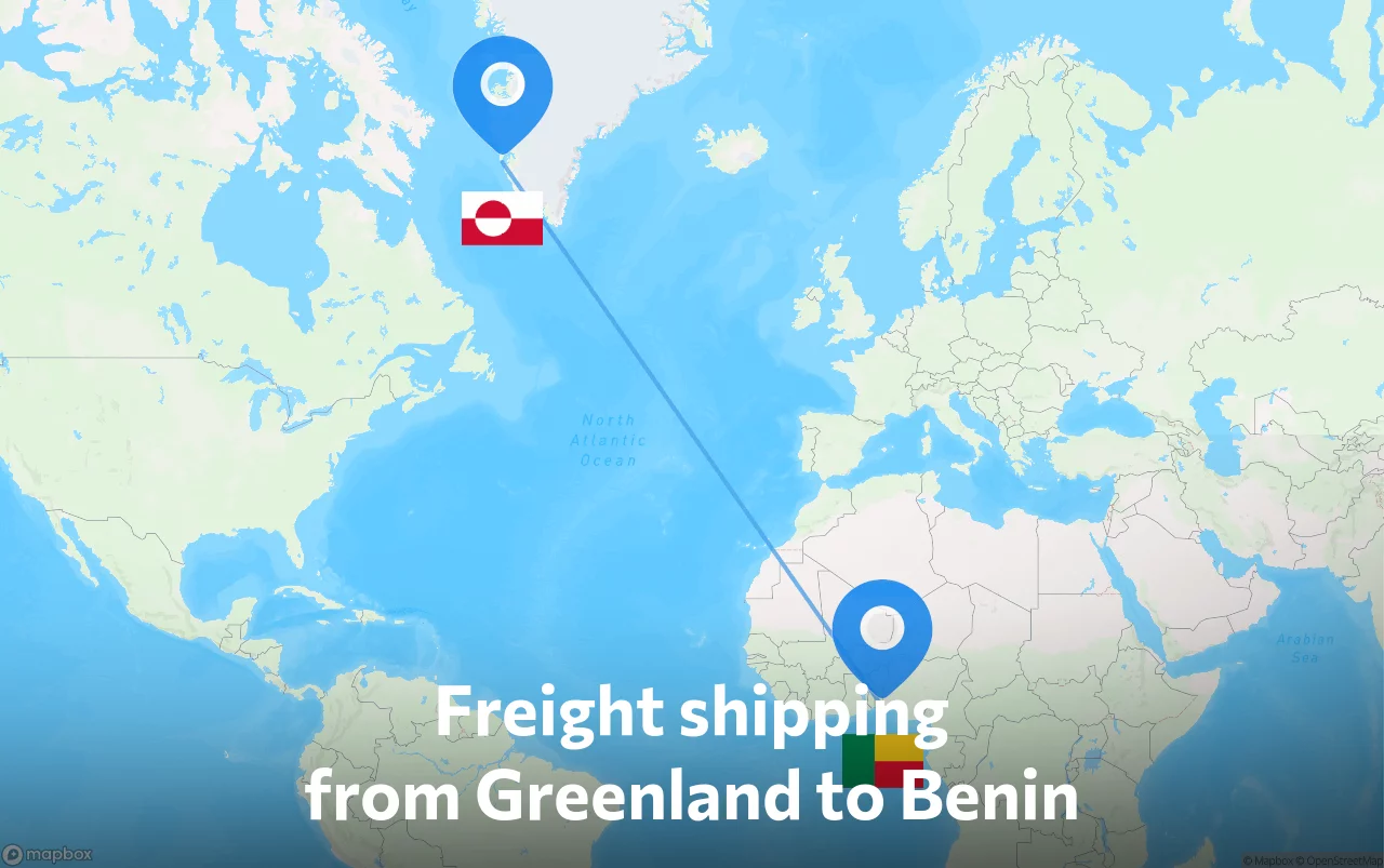 Shipping route from Greenland to Benin
