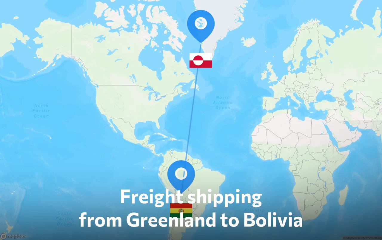 Shipping route from Greenland to Bolivia