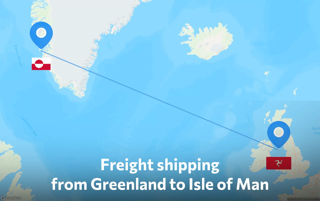 Shipping route from Greenland to Isle of Man