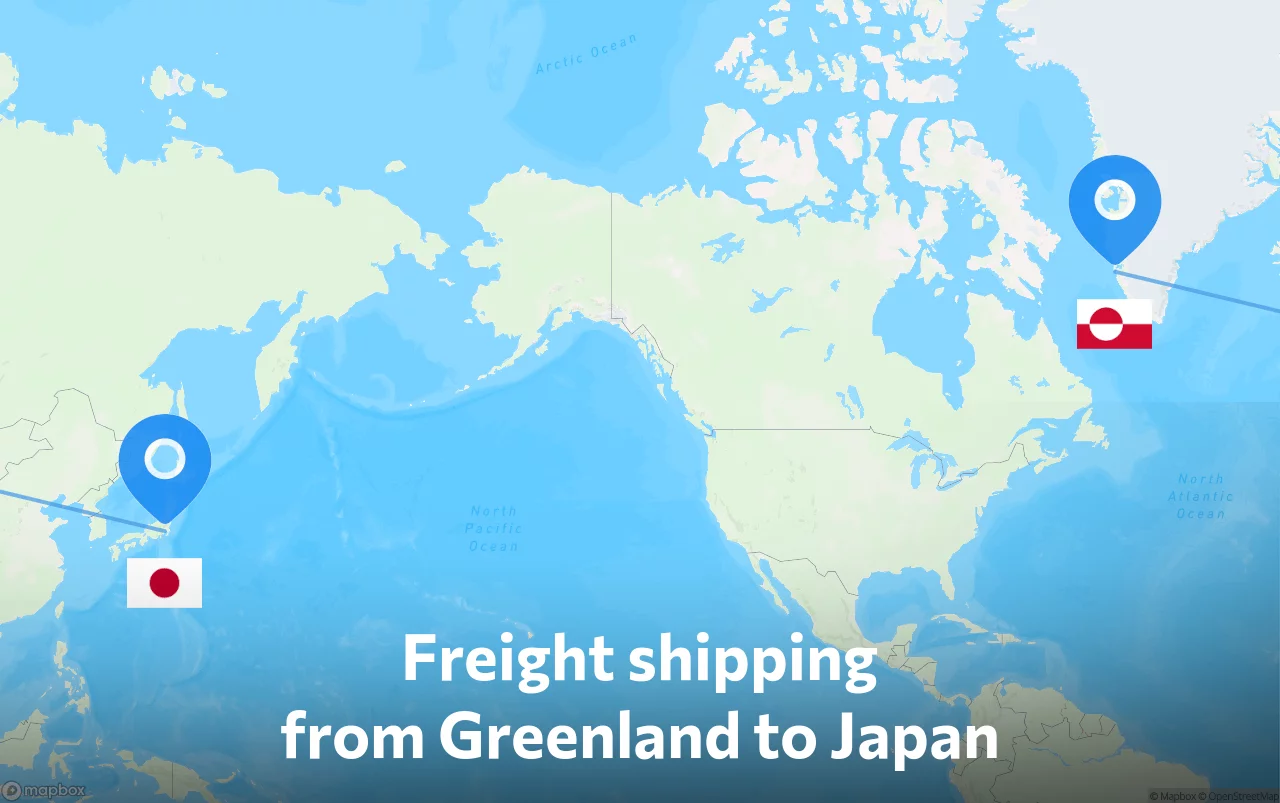 Shipping route from Greenland to Japan