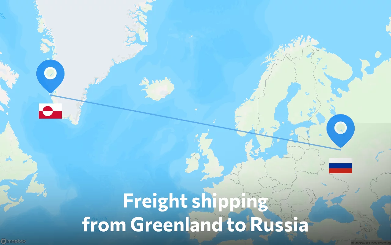Shipping route from Greenland to Russia