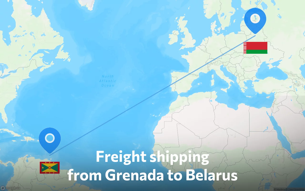 Shipping route from Grenada to Belarus