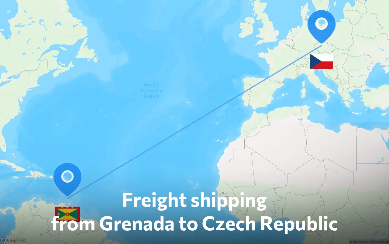 Shipping route from Grenada to Czech Republic