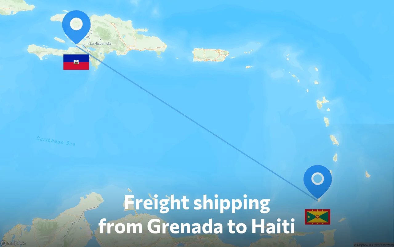 Shipping route from Grenada to Haiti