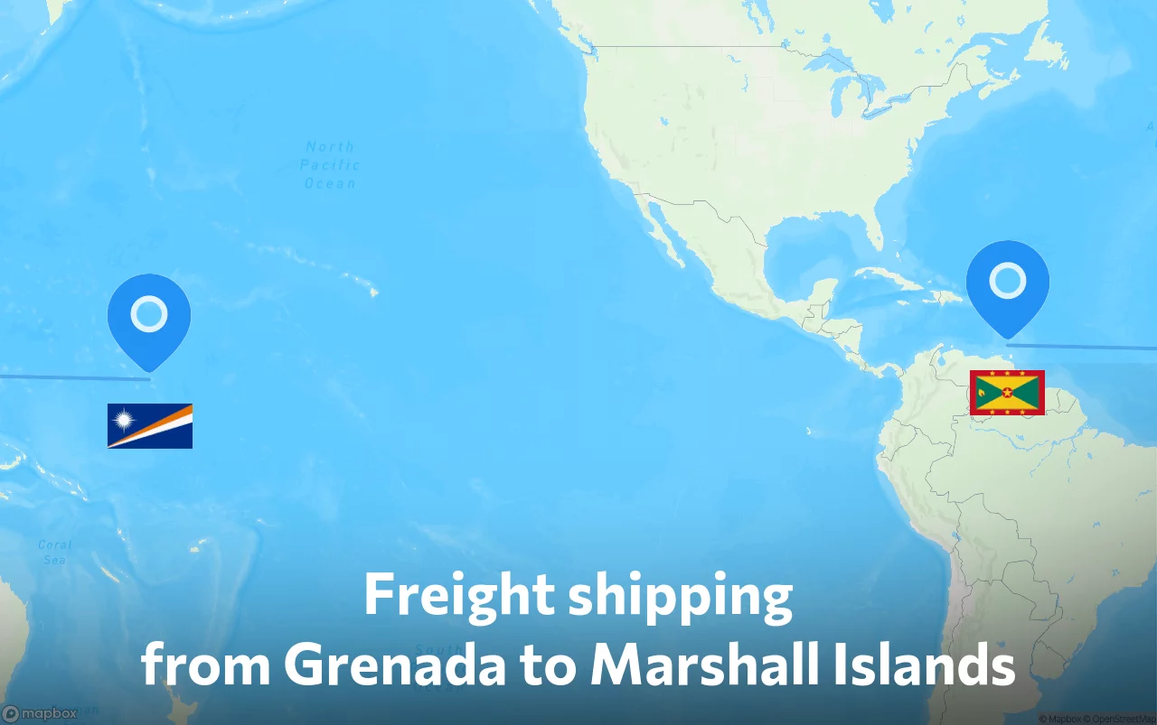 Shipping route from Grenada to Marshall Islands