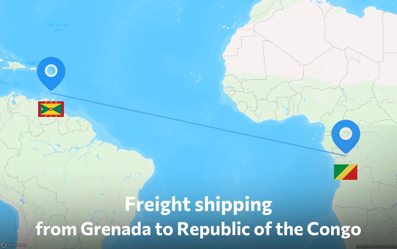 Shipping route from Grenada to Republic of the Congo