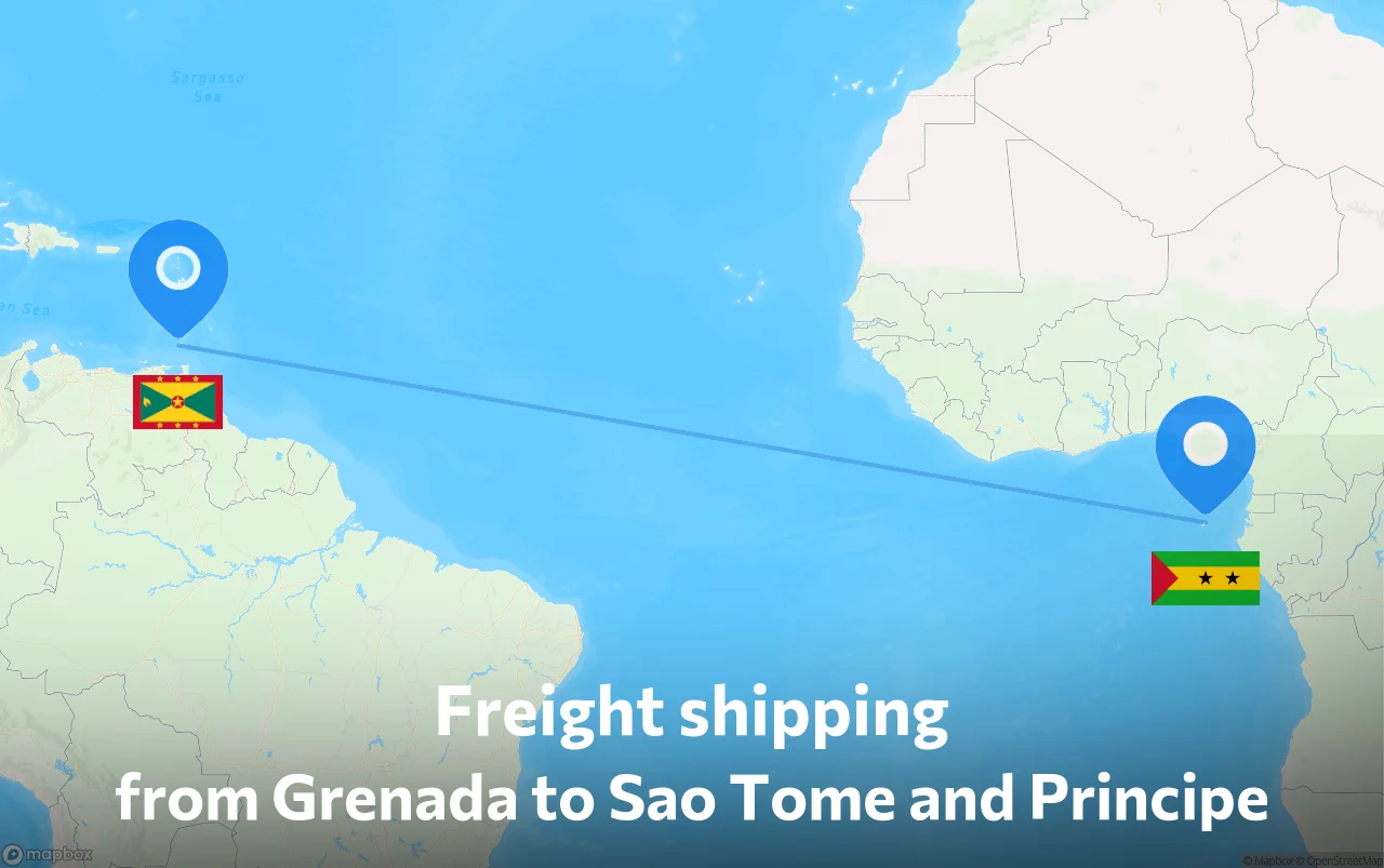 Shipping route from Grenada to Sao Tome and Principe