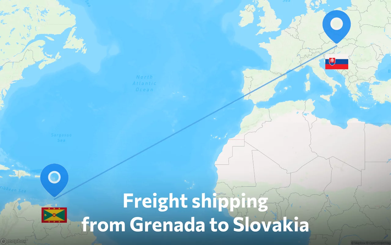 Shipping route from Grenada to Slovakia
