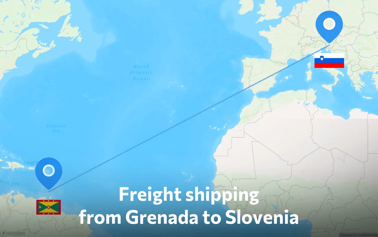 Shipping route from Grenada to Slovenia