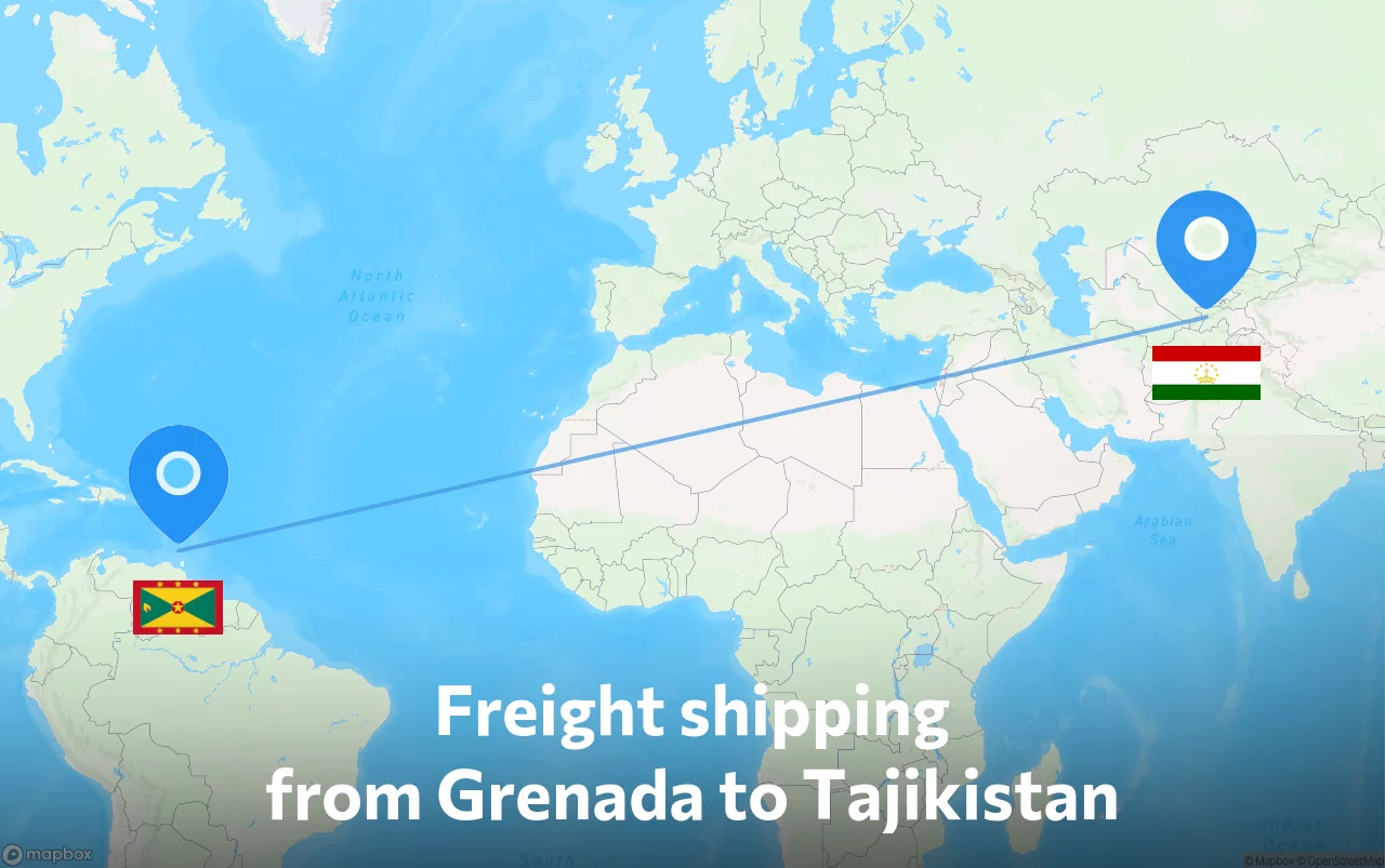 Shipping route from Grenada to Tajikistan