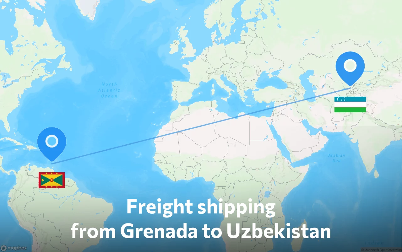 Shipping route from Grenada to Uzbekistan