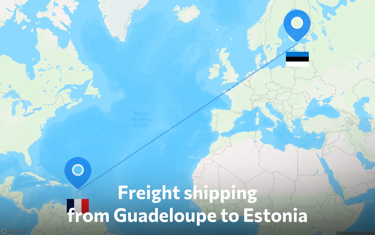 Shipping route from Guadeloupe to Estonia