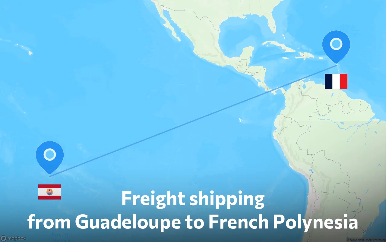 Shipping route from Guadeloupe to French Polynesia