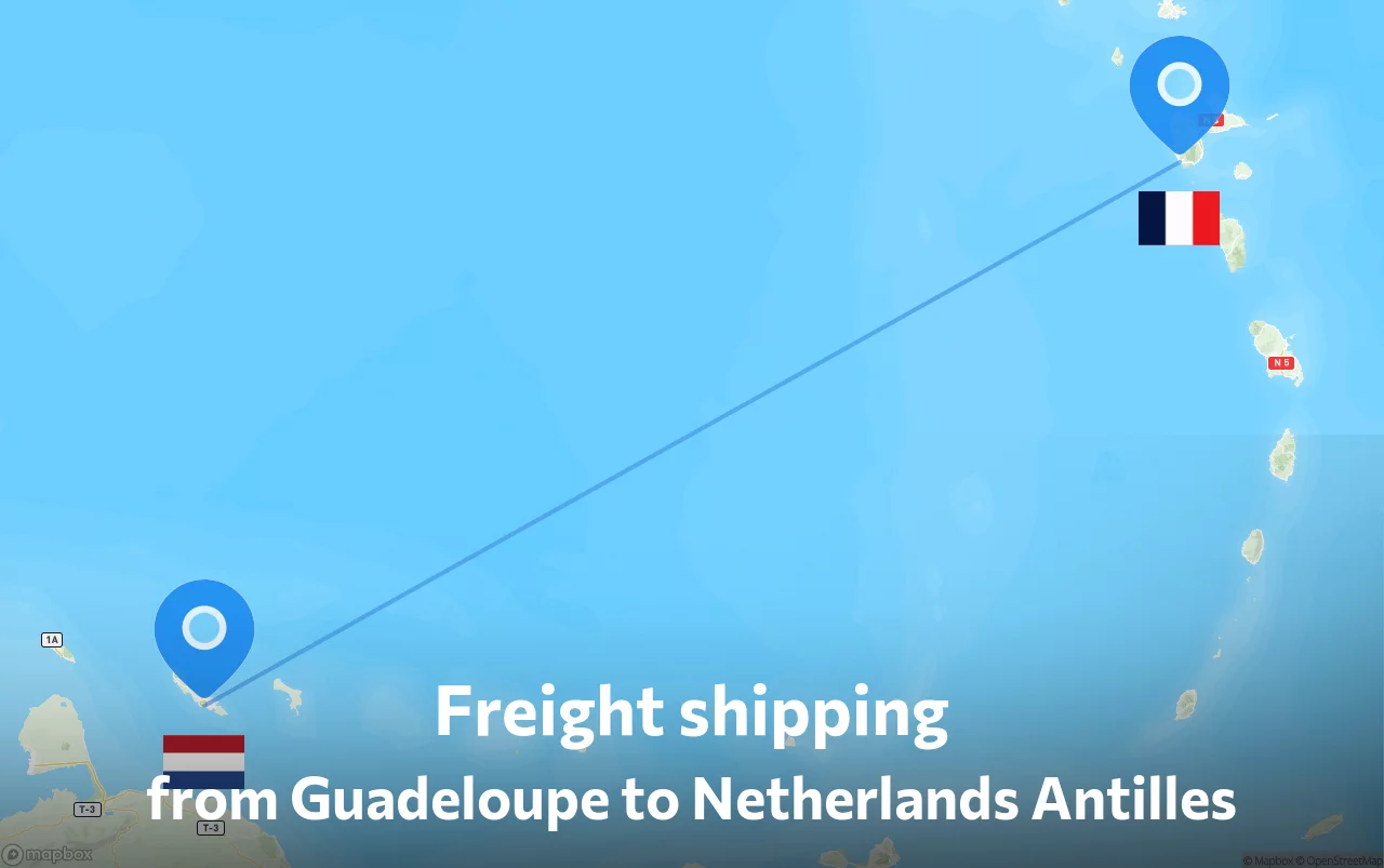 Shipping route from Guadeloupe to Netherlands Antilles