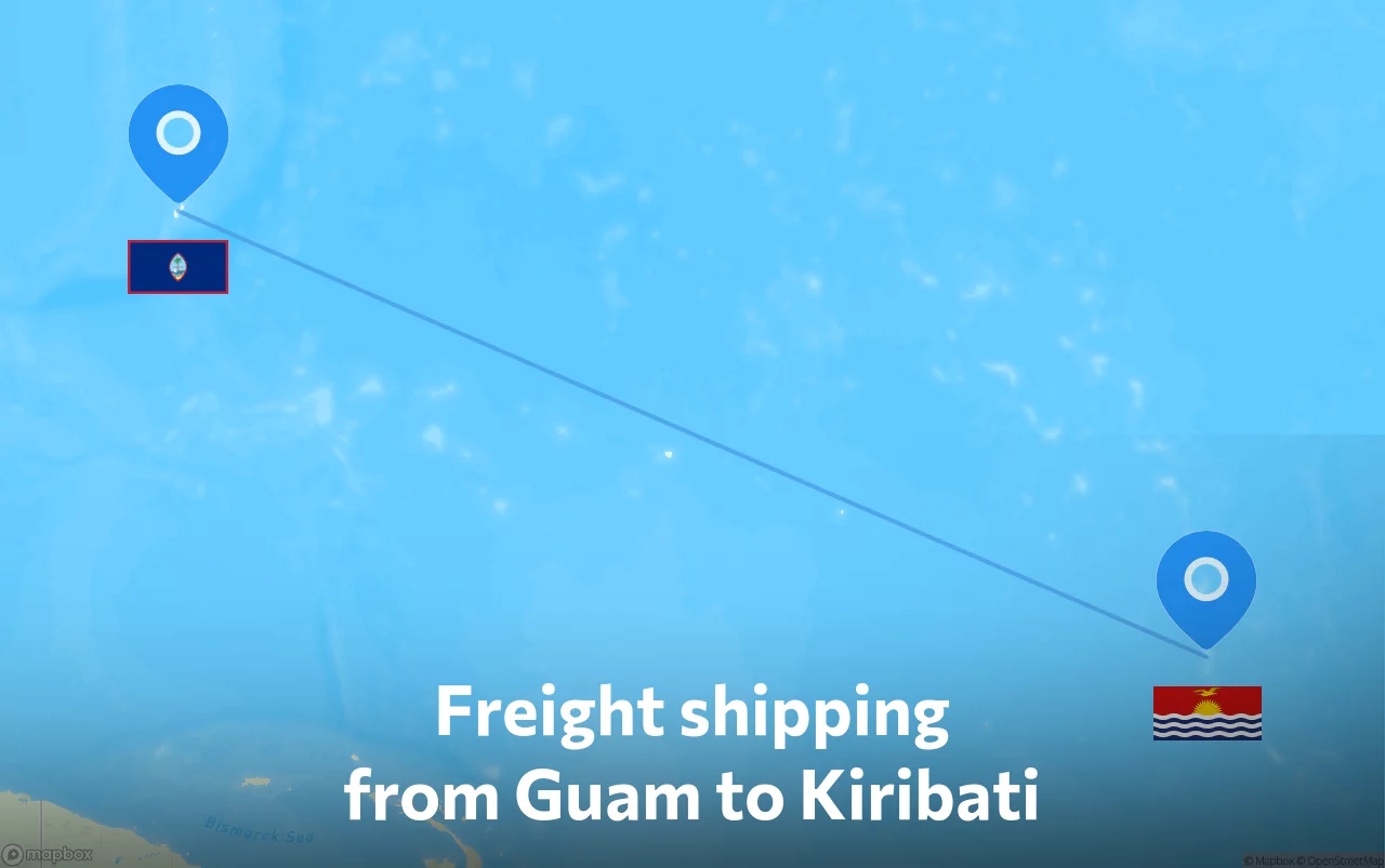 Shipping route from Guam to Kiribati