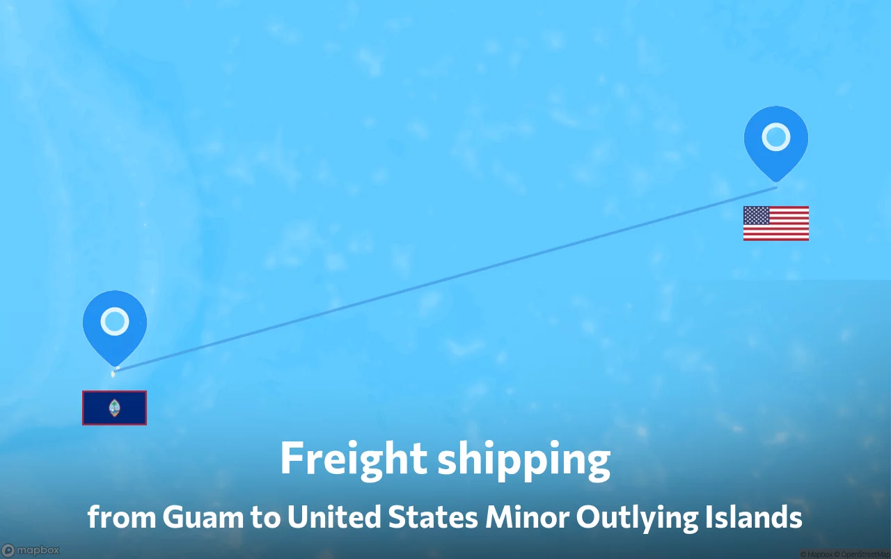 Shipping route from Guam to United States Minor Outlying Islands