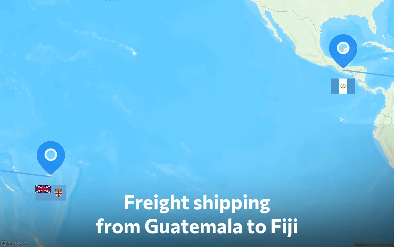 Shipping route from Guatemala to Fiji