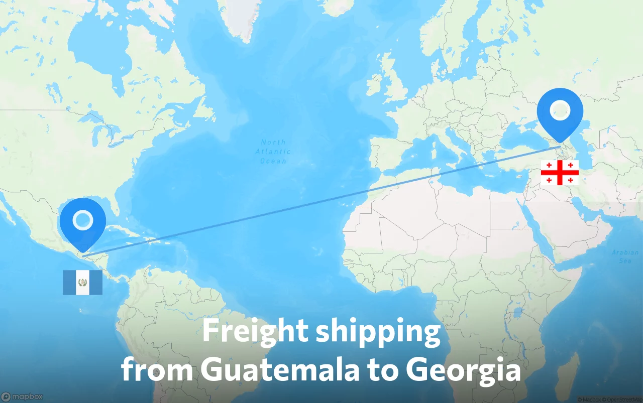 Shipping route from Guatemala to Georgia
