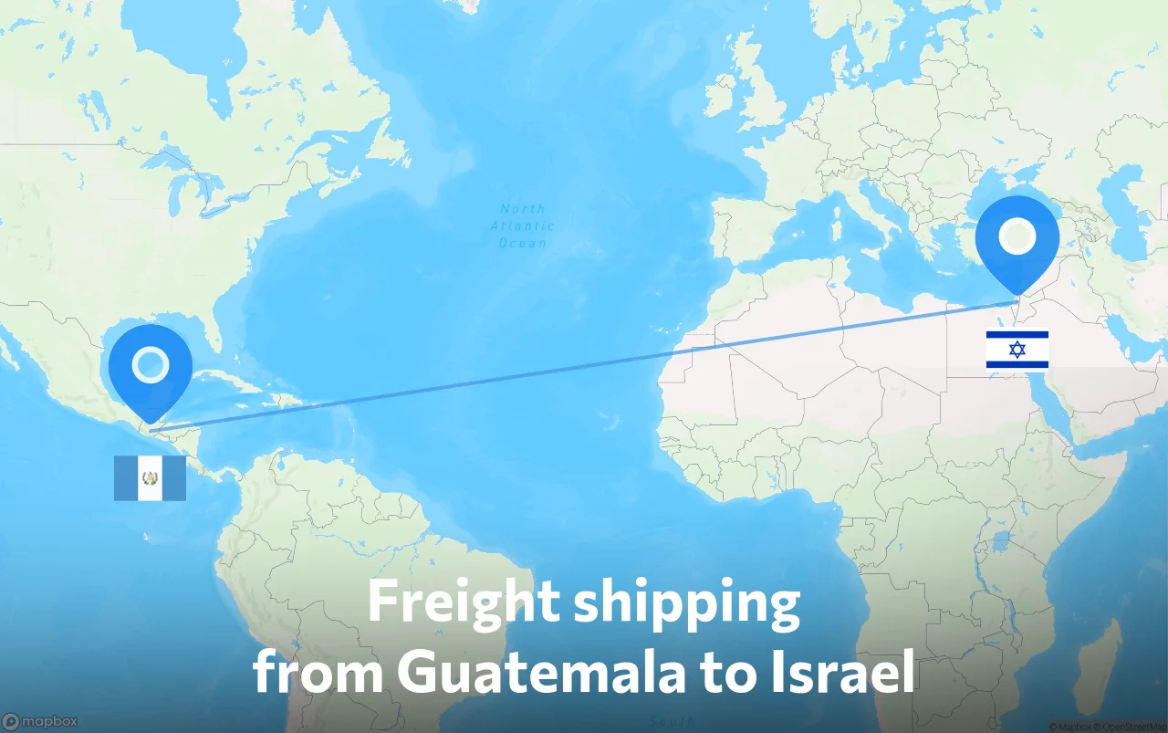 Shipping route from Guatemala to Israel