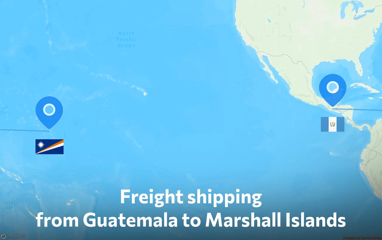 Shipping route from Guatemala to Marshall Islands