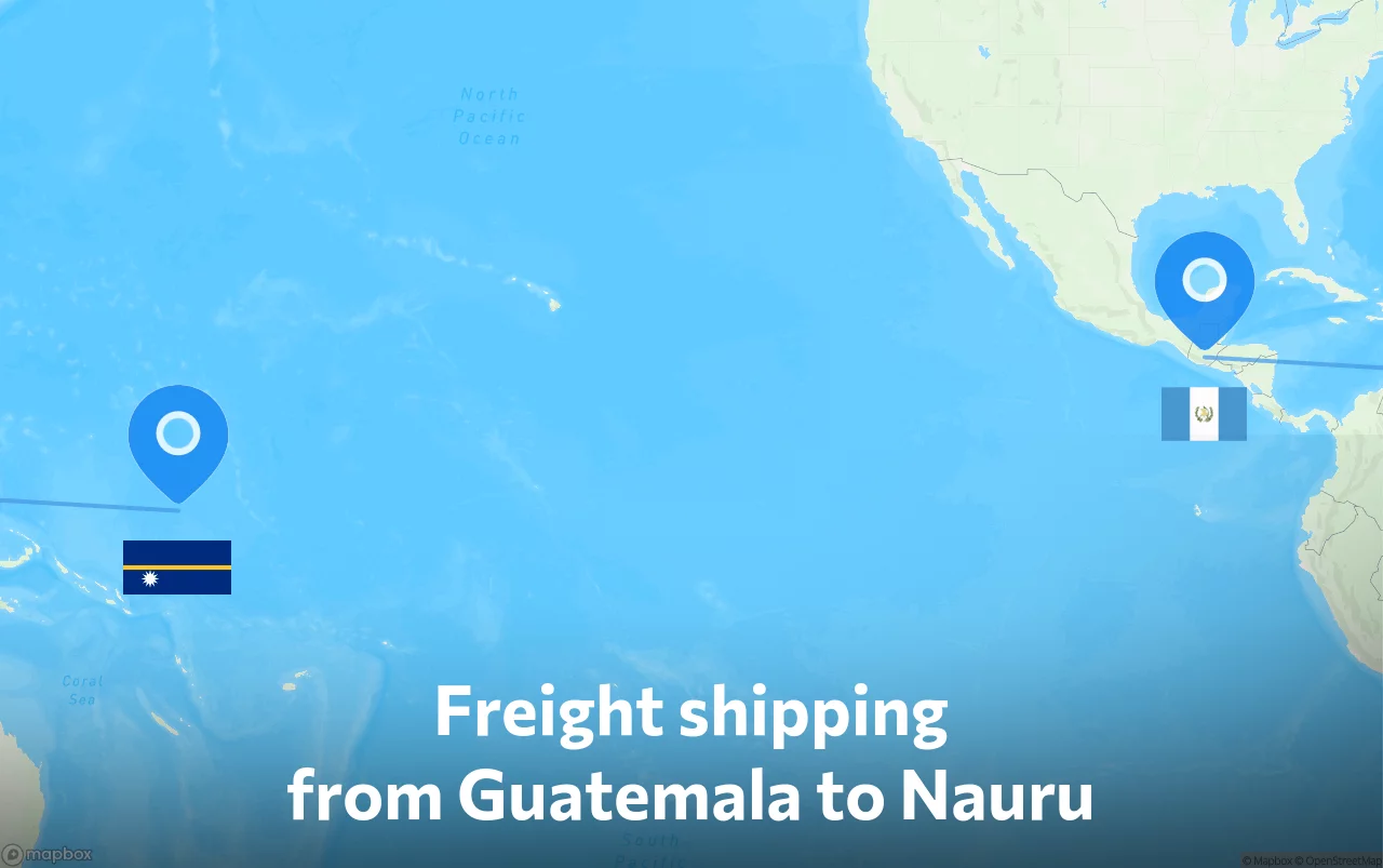 Shipping route from Guatemala to Nauru
