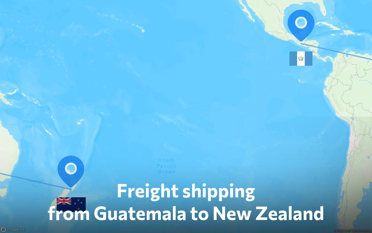 Shipping route from Guatemala to New Zealand