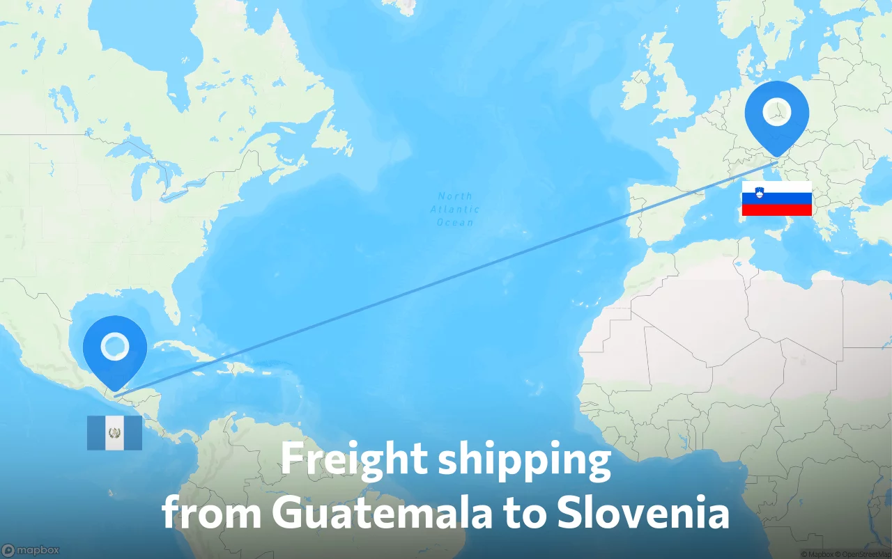 Shipping route from Guatemala to Slovenia