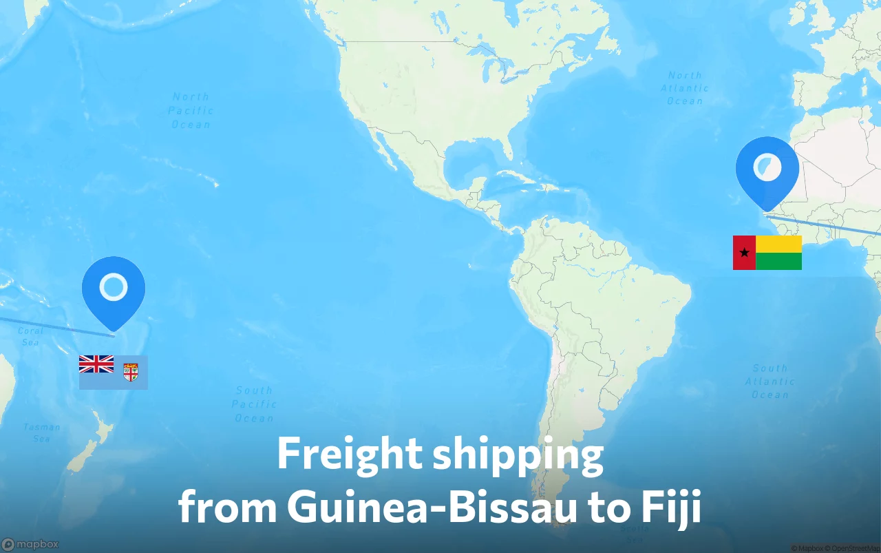 Shipping route from Guinea-Bissau to Fiji