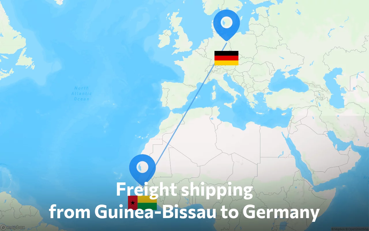 Shipping route from Guinea-Bissau to Germany