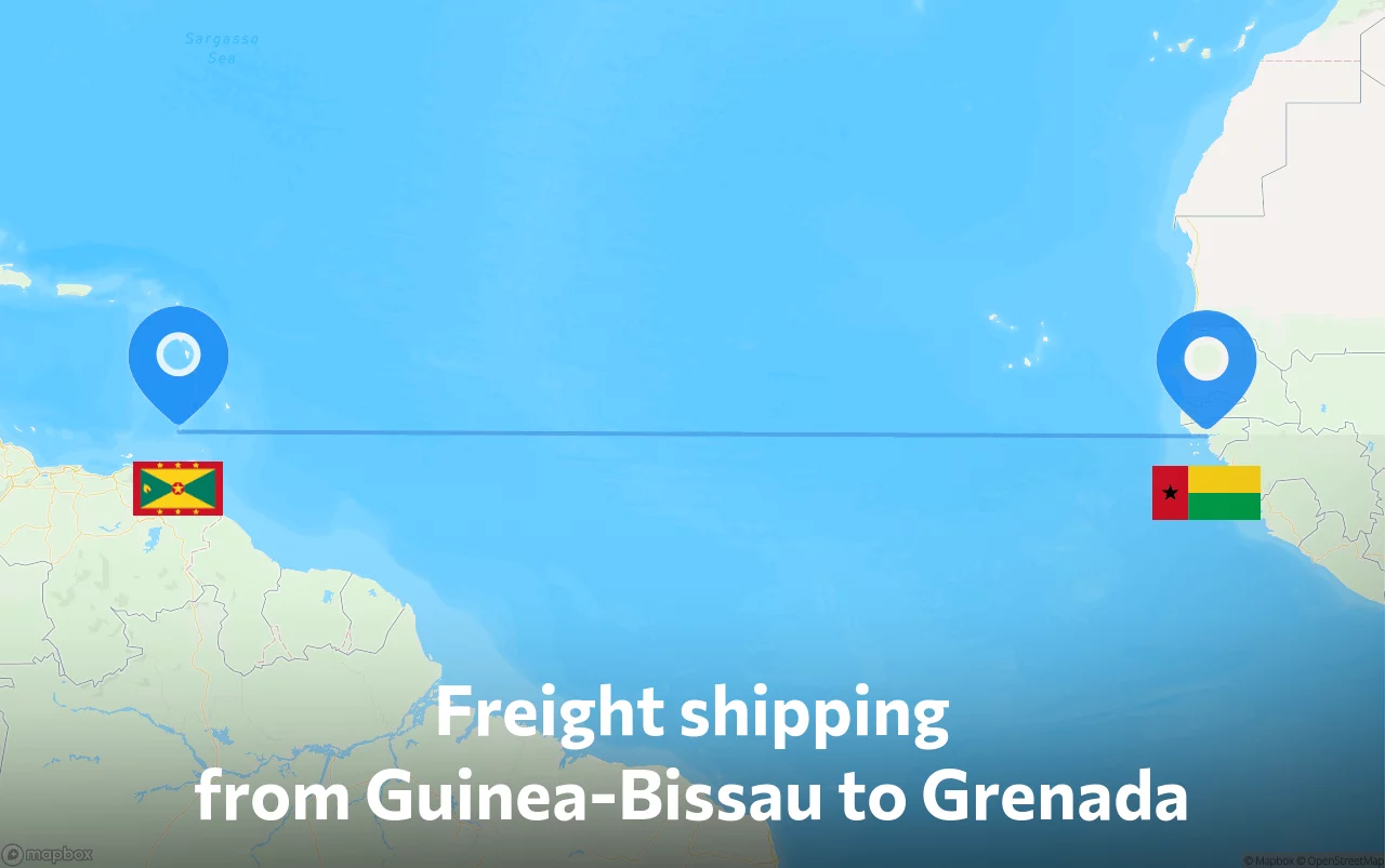 Shipping route from Guinea-Bissau to Grenada