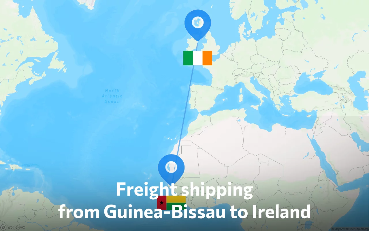 Shipping route from Guinea-Bissau to Ireland