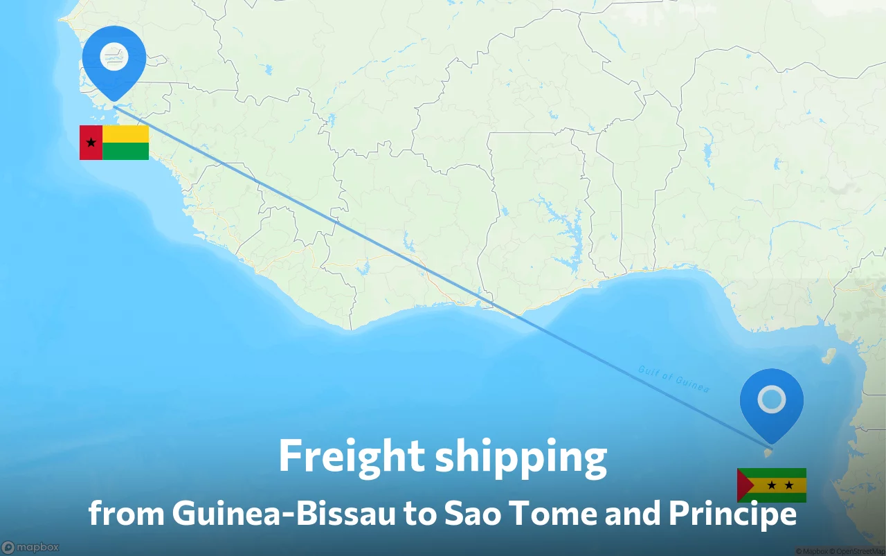 Shipping route from Guinea-Bissau to Sao Tome and Principe