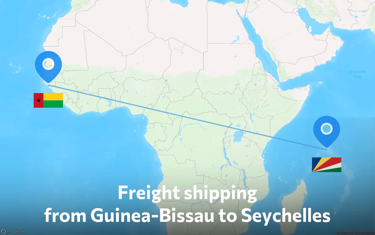 Shipping route from Guinea-Bissau to Seychelles