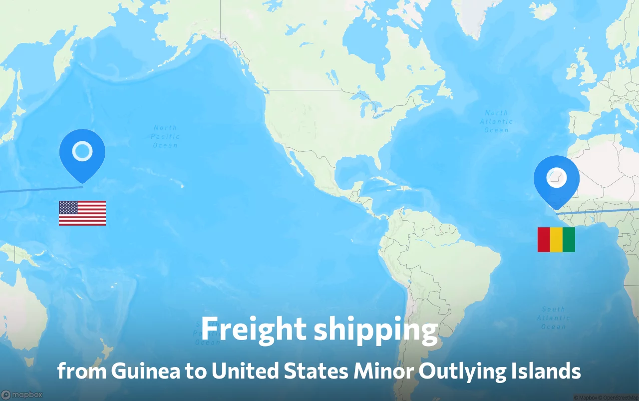 Shipping route from Guinea to United States Minor Outlying Islands