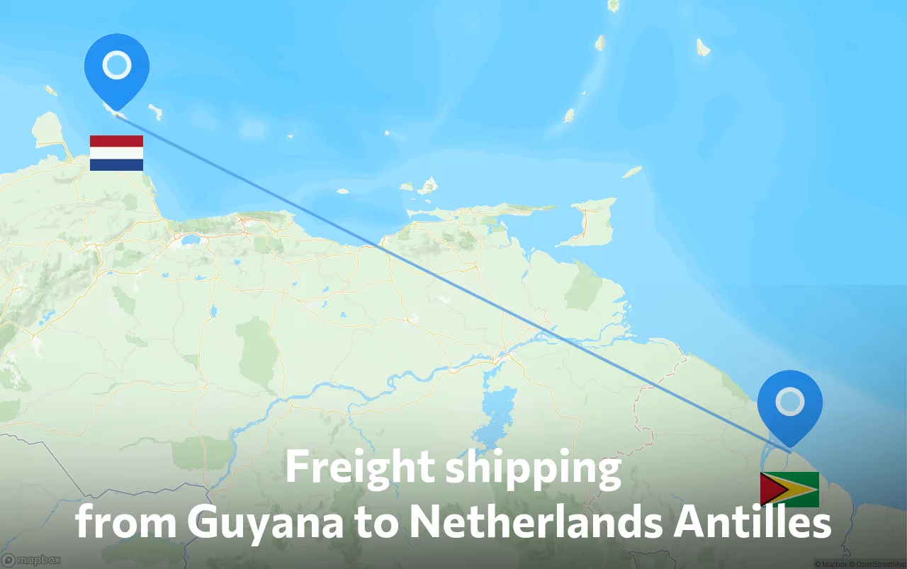 Shipping route from Guyana to Netherlands Antilles