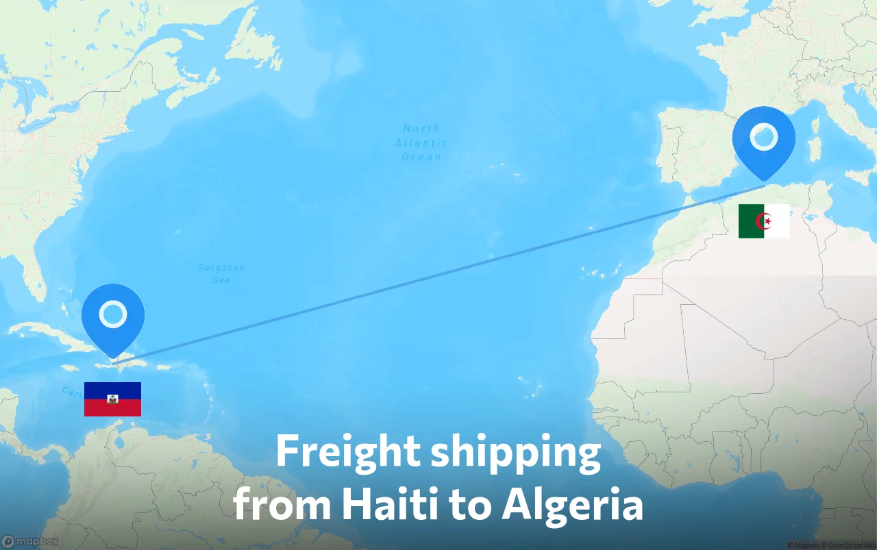 Shipping route from Haiti to Algeria