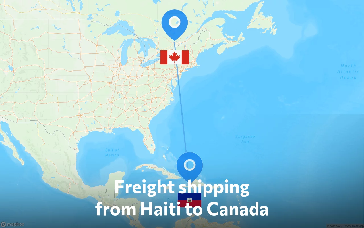 Shipping route from Haiti to Canada