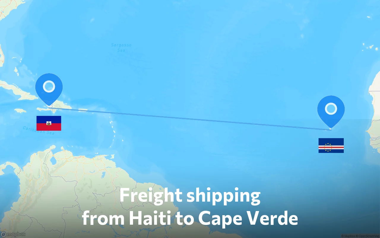 Shipping route from Haiti to Cape Verde