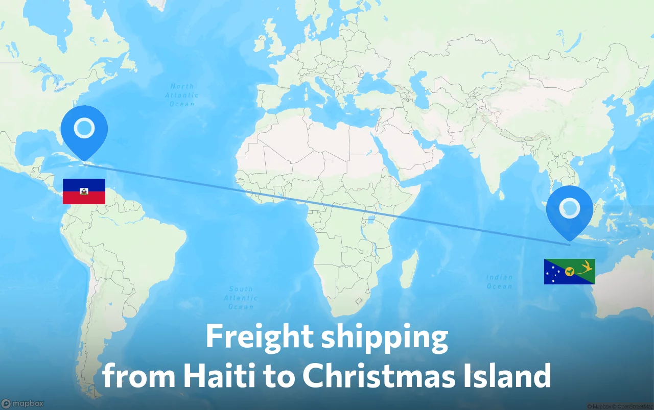 Shipping route from Haiti to Christmas Island
