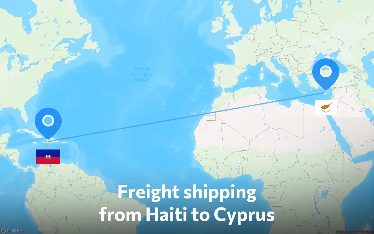 Shipping route from Haiti to Cyprus