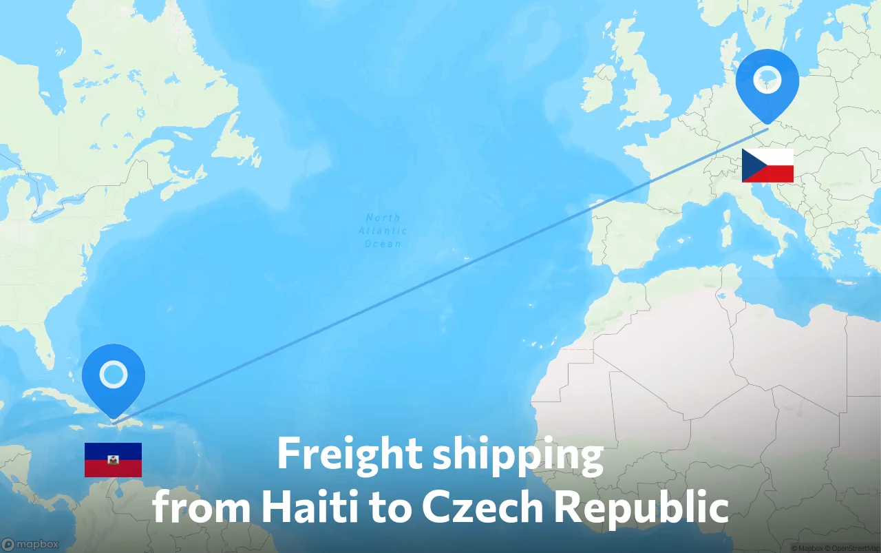 Shipping route from Haiti to Czech Republic