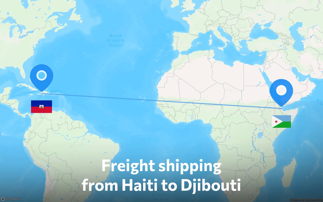 Shipping route from Haiti to Djibouti
