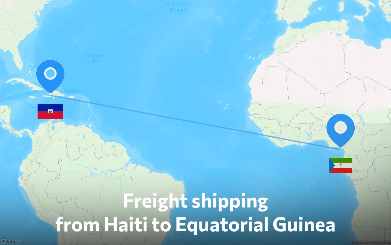 Shipping route from Haiti to Equatorial Guinea