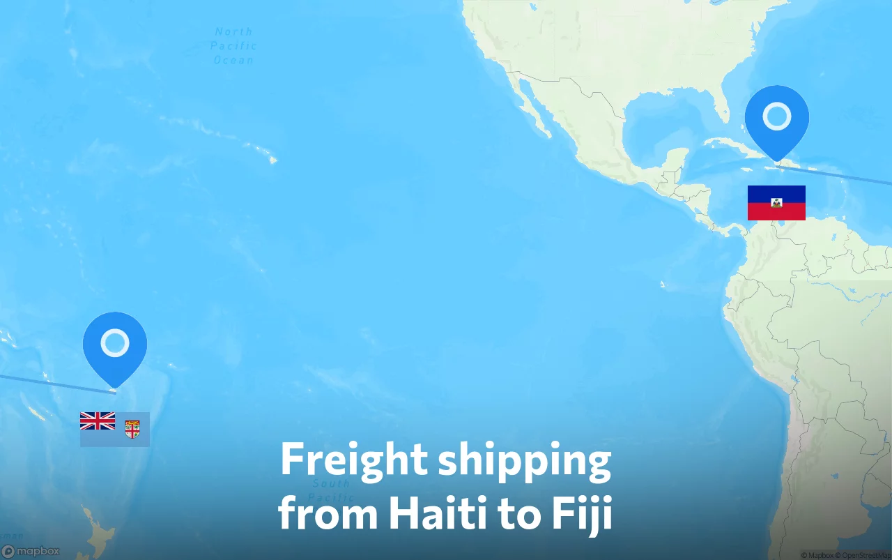Shipping route from Haiti to Fiji