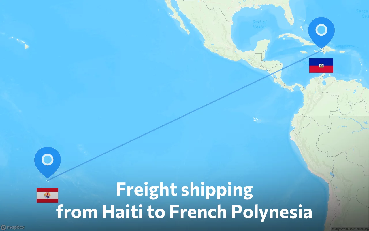 Shipping route from Haiti to French Polynesia